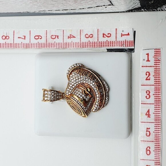 "14K Gold Plated Cubic Zircon Pendant, INUS1BR217 - Picture 9 of 9